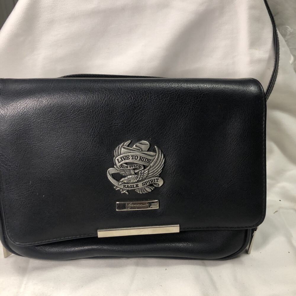 Black Live To Ride Motorcycle Riding Purse Eagle Spirit